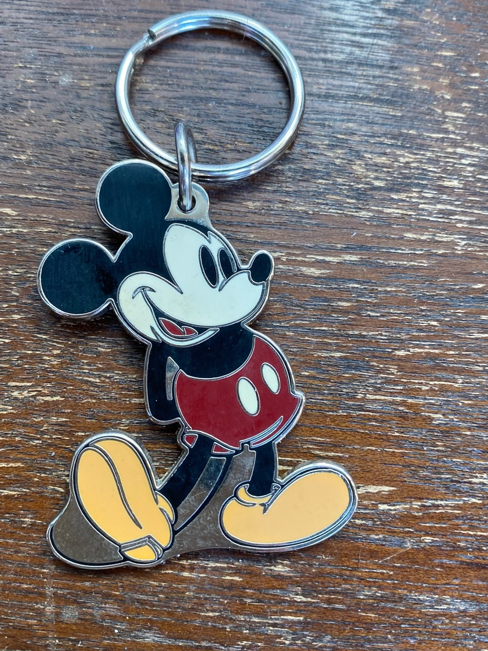 Vintage (2006)Disney Mickey Mouse Red Black Yellow Enamel Keychain